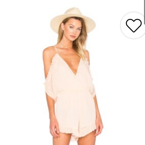 Lovers + Friends Malia romper jumper women’s small peach off shoulder summer - Picture 8 of 10